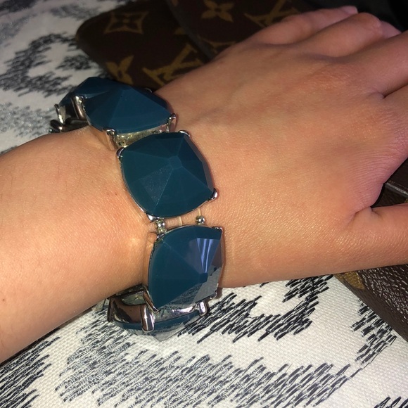 Blue Bracelet with Silver Hardware - Picture 4 of 4